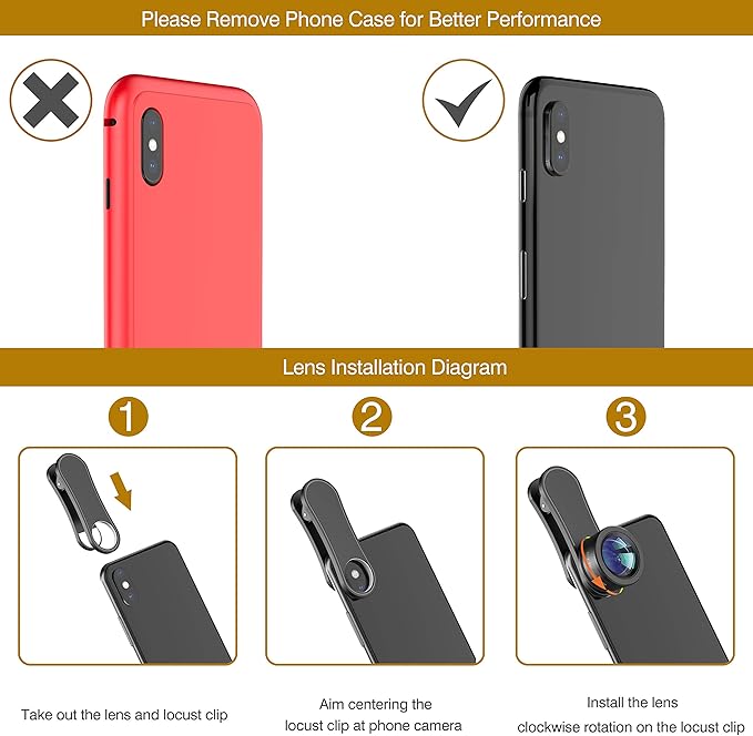 Phone Camera Lens, Upgraded 3 in 1 Phone Lens kit-198° Fisheye Lens + Macro - Image 7