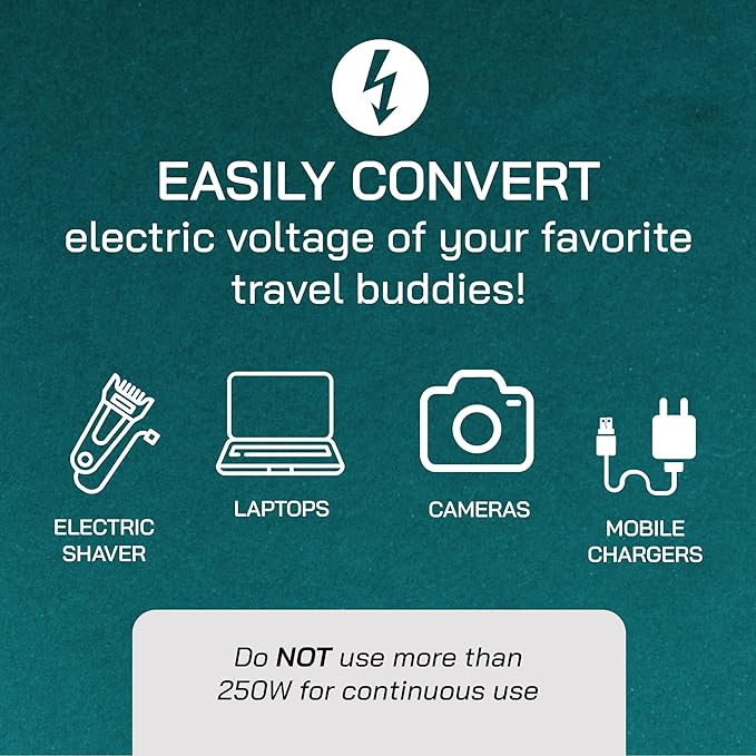 LiteFuze 500 Watt Step Up/Step Down Travel Voltage Converter, 220/110v to - Image 4