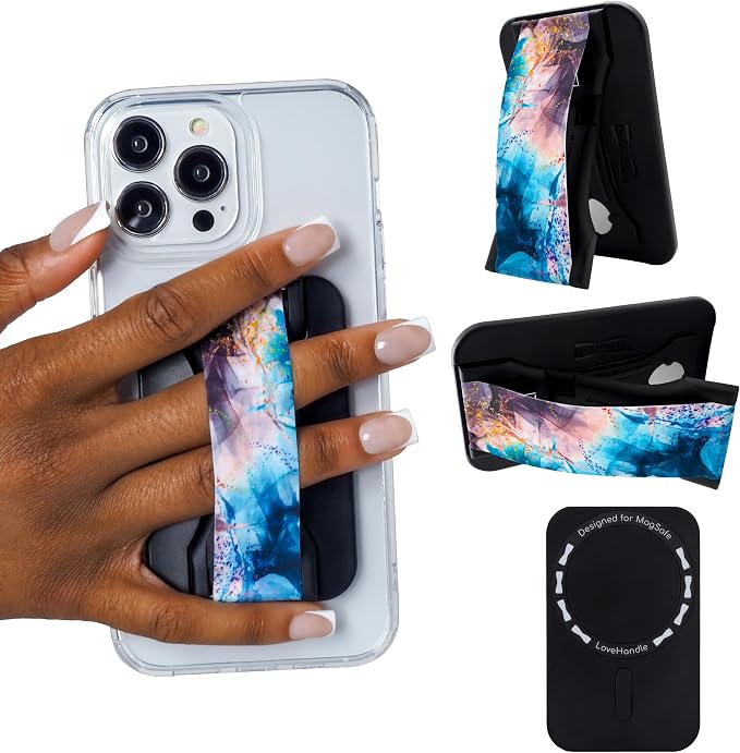 LoveHandle PRO MagSafe Compatible Magnetic Phone Grip w/Kickstand by LOVEHANDLE