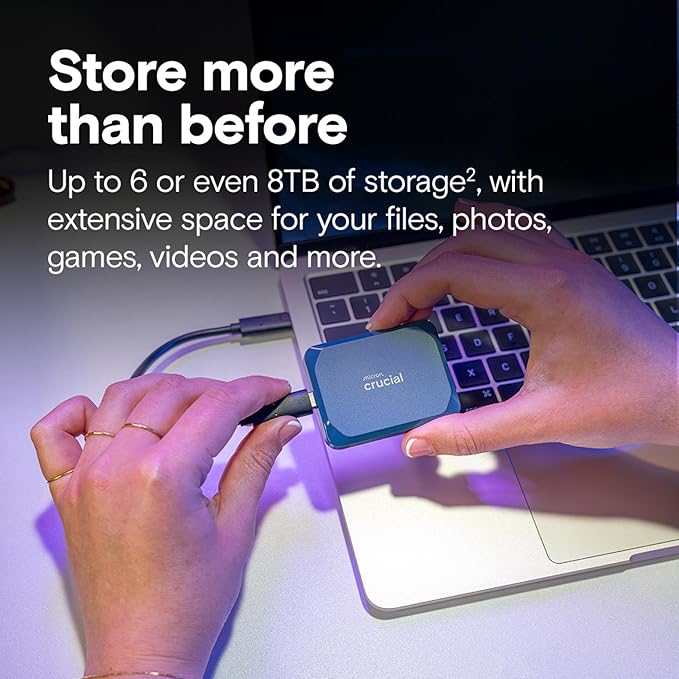 Crucial X10 4TB Portable SSD, USB 3.2 USB-C, External Solid State Drive - Image 2