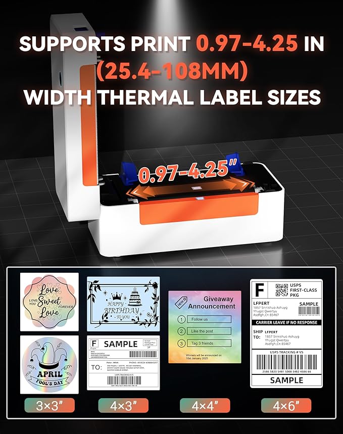 Bluetooth Thermal Label Printer, Wireless 4x6 Shipping Label Printer - Image 5