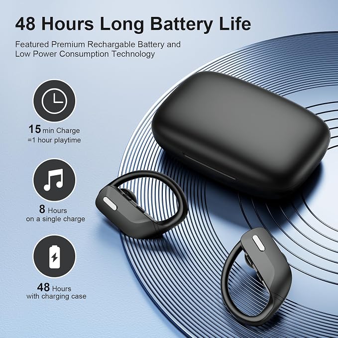 occiam Wireless Earbuds Bluetooth Headphones 48H Play Back Earphones in Ear - Image 2