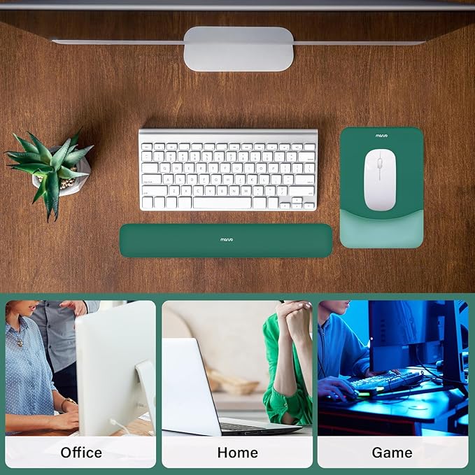 MOSISO Wrist Rest Support for Mouse Pad&Keyboard Set, Rectangular Ergonomic - Image 6