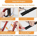 12ft Cord Cover Floor for Extension Cords, Self-Adhesive Floor Cable Cover to - Image 4
