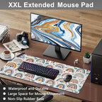 Mouse Pad, Large Boho Rainbow Desk Mat, Extended Non-Slip Gaming Keyboard - Image 6
