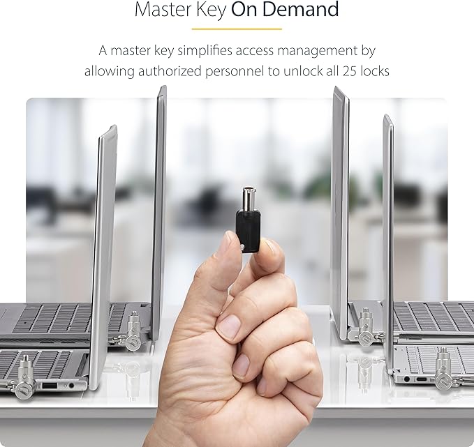 StarTech.com 25-Pack Universal Laptop Lock 6.6ft, Master Keyed Security Cable - Image 3