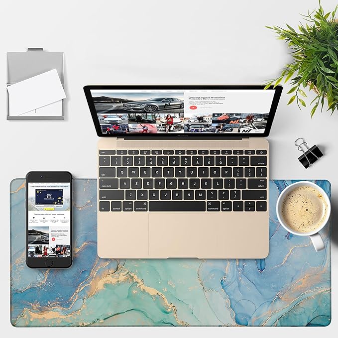 Gaming Desk Pad Large Extra Length Fluid Art Marble Mouse Pad Keyboard Laptop - Image 4