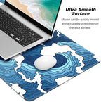 Extended Gaming Mouse Pad, Japanese Blue White Wave Mousepad, XL Large Mouse - Image 3