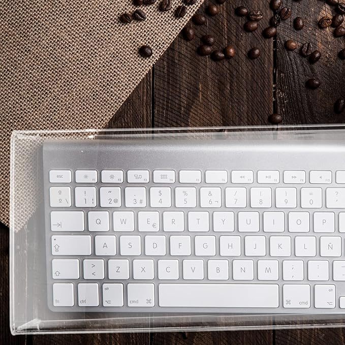 DOITOOL Clear Acrylic Keyboard Cover Protector -Cat, Desktop Keyboard Protector - Image 2