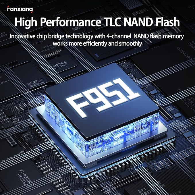 512GB Fast External SSD Flash Drive Up to 2000MB/s USB3.2 Gen2, 2-in-1 Dual USB - Image 4
