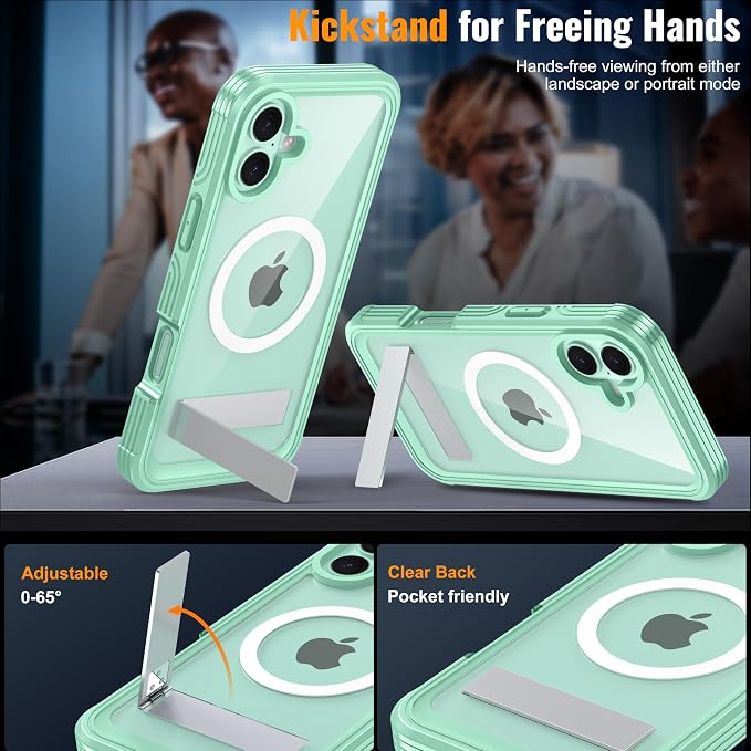 Magnetic & Stand for iPhone 16 Plus Case Built-in Privacy Screen Protector - Image 3