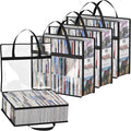 Lifewit CD Storage Bags 4 Pcs, Stackable Media Case Bins Portable by Lifewit