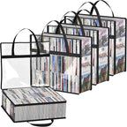 Lifewit CD Storage Bags 4 Pcs, Stackable Media Case Bins Portable by Lifewit