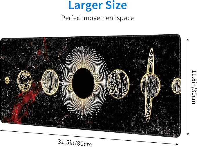 Galaxy Planet Large Mouse Pad, Gaming Keyboard Desk Pad, Extended Mouse Mat - Image 3