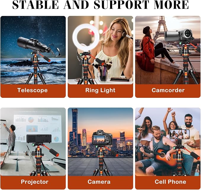 68" Tripod for Camera & Shooting Tripods, 2 in1 Camera Tripods & Monopods - Image 8