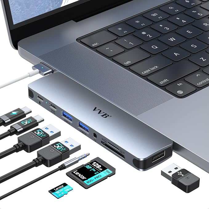USB C Adapter for MacBook Pro Air M1 M2 M3 2021 2020 2019 13" 15" 16", USB C by VVB