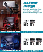 Heavy Duty Monitor Arm for Ultrawide Monitors up to 57" and 44 lbs, Single Desk - Image 6
