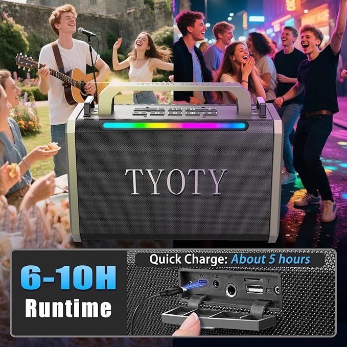 Portable Bluetooth Speaker 80W Loud Wireless Outdoor Stereo Sound Deep Bass - Image 6