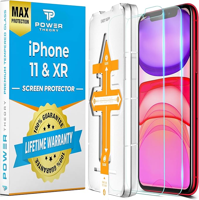 Power Theory Designed for iPhone 11, iPhone XR Screen Protector Tempered Glass by POWERTHEORY