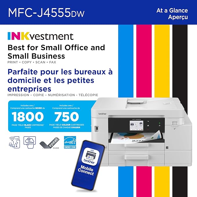 Brother INKvestment 4555 Wireless Color Inkjet All-in-One Printer - Image 2