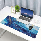 Mouse Pads Navy Blue Gold Modern Abstract Marble Large Mouse Pad, Gaming - Image 9