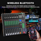 8 Channel Audio Mixer, Professional DJ Mixer Board Sound Music Mixing Console - Image 2