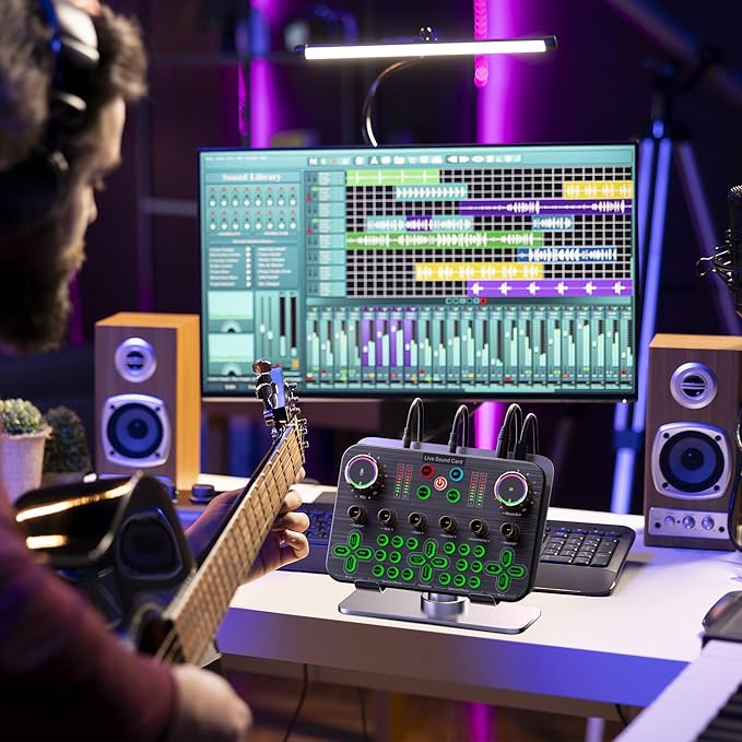 Facmogu K600 Gaming Audio Mixer, Streaming Audio Mixer - Image 5
