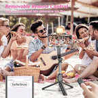 Selfie Stick Tripod with Fill Light, All in One Extendable Selfie Stick with - Image 4