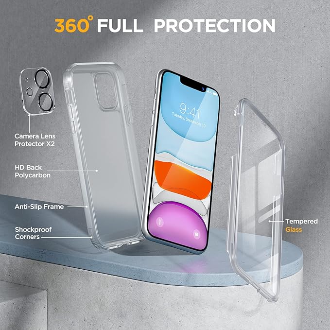 Miracase Glass Series for iPhone 11 Case 6.1 inch, Upgraded Full-Body Rugged - Image 2
