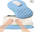2-in-1 Ergonomic Set, Wave Rise Keyboard Wrist Rest and Massage Bulge Slope by KUOSGM