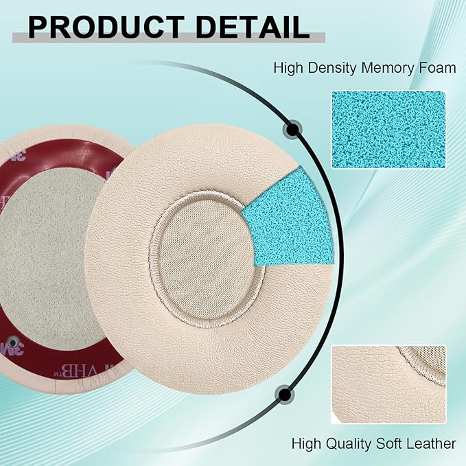Replacement Ear Pads for Beats Solo 2 & Solo 3 Wireless On-Ear Headphones - Image 5