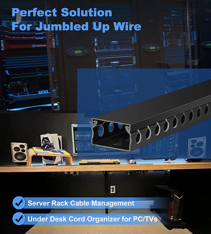 ZhiYo Cable Raceway 78in, Server Rack Cable Management Under Desk Cord Organizer - Image 6