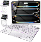 Intermerge Clear Keyboard Case for iPad Pro 13" 2024 Only, 360° Swivel by Intermerge