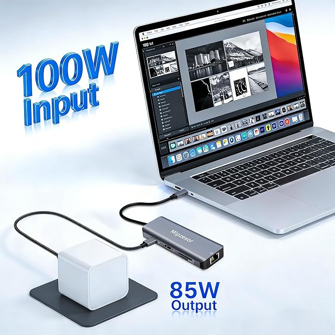 USB C Docking Station 8 in 1 USB C to hdmi Adapter 4K30Hz 1Gbps Ethernet Hub - Image 4
