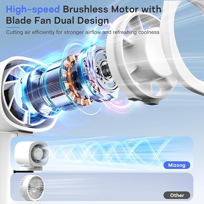Personal Handheld Fan, Portable 3-in-1 High-Speed Turbo Fan - Image 6