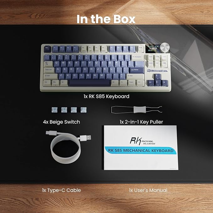 RK ROYAL KLUDGE S85 Wireless Mechanical Keyboard, 85% Wireless TKL Keyboard - Image 9