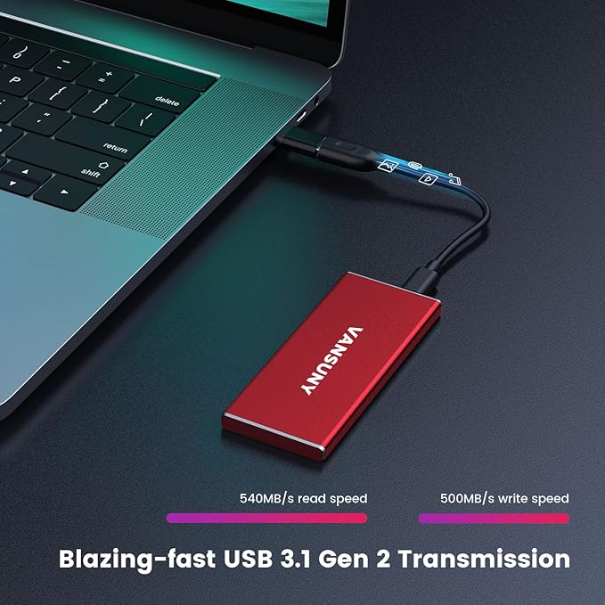 Vansuny 1TB Portable External SSD, USB 3.1 Gen2 540MB/s High-Speed Data ssd - Image 2