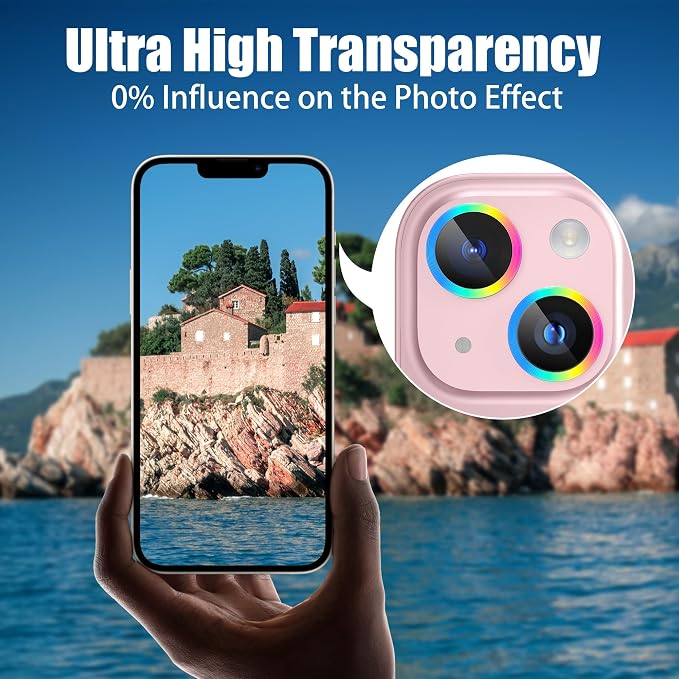 AGVEE 3+3 6 Pack for iPhone 15 6.1" / 15 Plus 6.7" Camera Lens Cover Protector - Image 5
