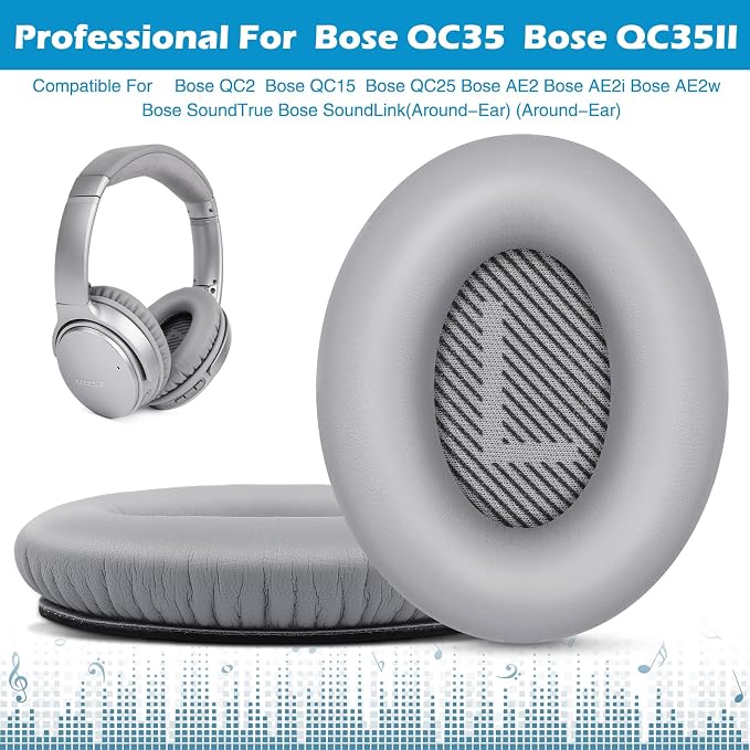 Ear Pads for Bose QuietComfort 35 ii, Premium Softer Leather Replacement Pads - Image 2