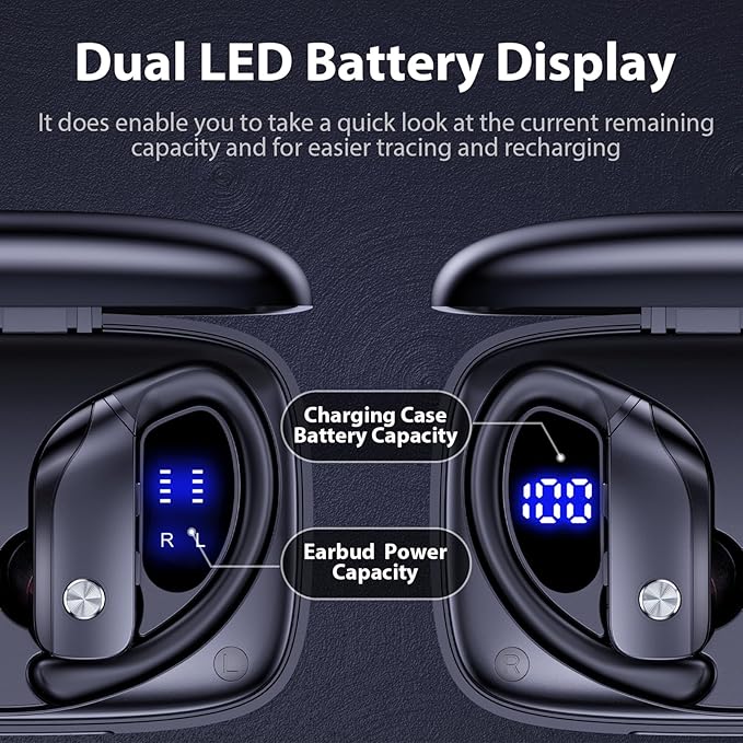 bmanl Wireless Earbuds Bluetooth Headphones 48hrs Play Back Sport Earphones - Image 2