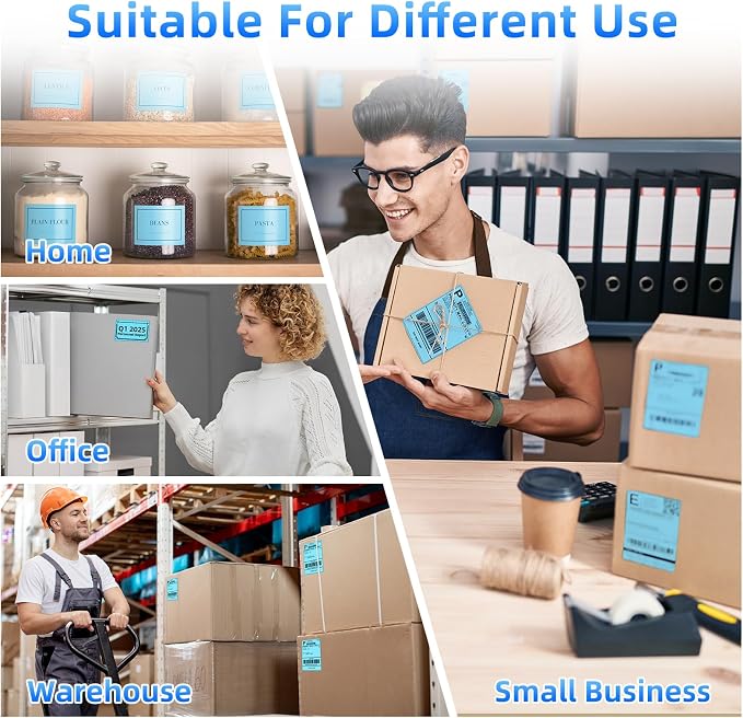 4x6 Thermal Labels, 1 Packs of 500 4x6 Fold Labels Blue - Image 7