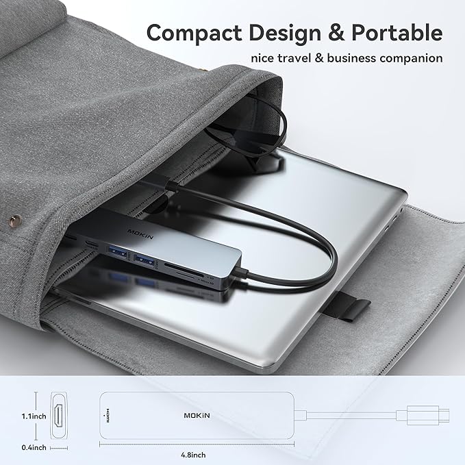 USB C Hub HDMI Adapter for MacBook Pro/Air, MOKiN 7 in 1 USB C Dongle - Image 7