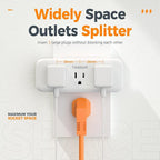 Multi Plug Outlet Splitter, TESSAN Surge Protector Wall Plug Splitter - Image 4
