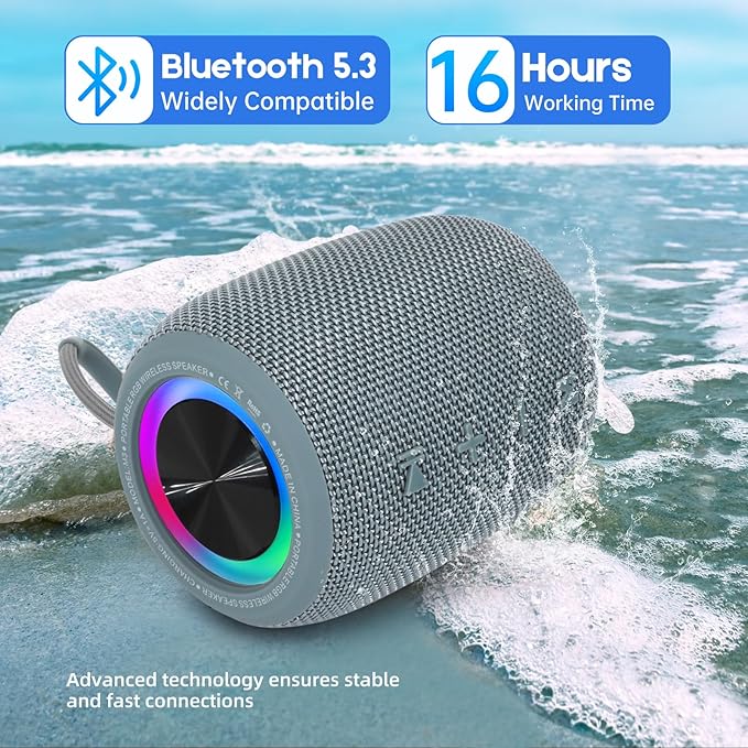 Portable Bluetooth Speaker, BT5.3 Wireless Speaker 20W Bass Diaphragms - Image 4