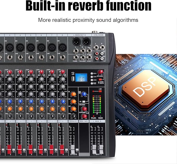 GX12 Professional Sound Board Console 12 Channel Mixer Interface Digital USB - Image 7