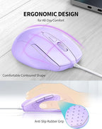 TECKNET Wired Mouse, 6-Button Corded - Image 4