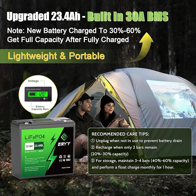 12V 23.4Ah LiFePO4 Lithium Deep Cycle Battery - Image 3