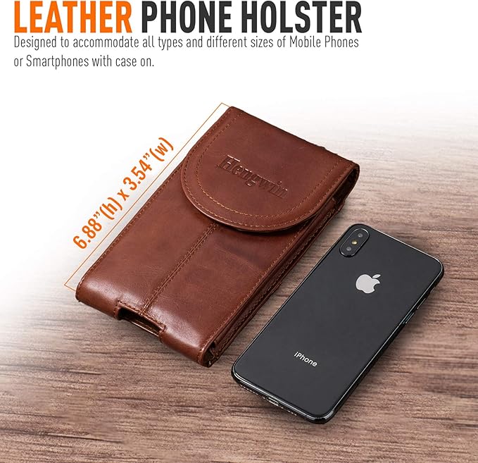 Hengwin Genuine Leather Cell Phone Holster Belt Case - Image 2