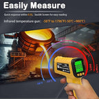 Infrared Thermometer Pyrometer Temperature Gun -58°F to 1796°F, 50:1 Distance - Image 2