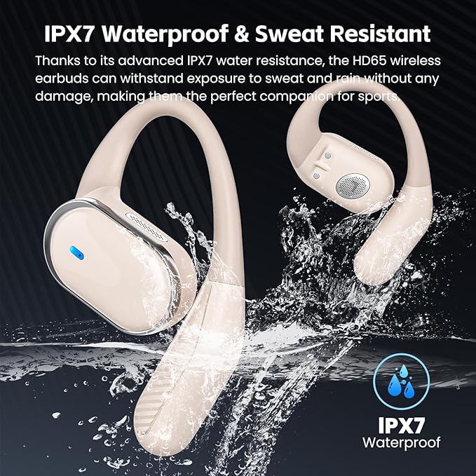 TRAUSI Open Ear Wireless Earbuds Bluetooth Headphones, 80H Playtime Stereo Ear - Image 7